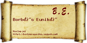 Borbás Euniké névjegykártya